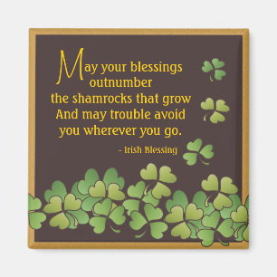 Irish Blessing & Shamrocks Magnet