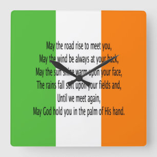 Irish Blessing Square Wall Clock