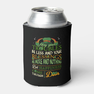 Irish Blessing St Patricks Day Leprechaun Rainbow Can Cooler