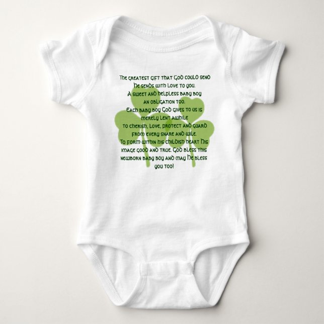 Irish Blessing T-shirt - Baby Boy Baby Bodysuit (Front)
