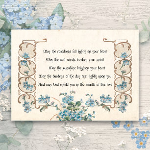 Irish Blessing with Elegant Floral Border Postcard