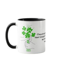 Irish Blessing with Four Leaf Clover Bouquet Mug