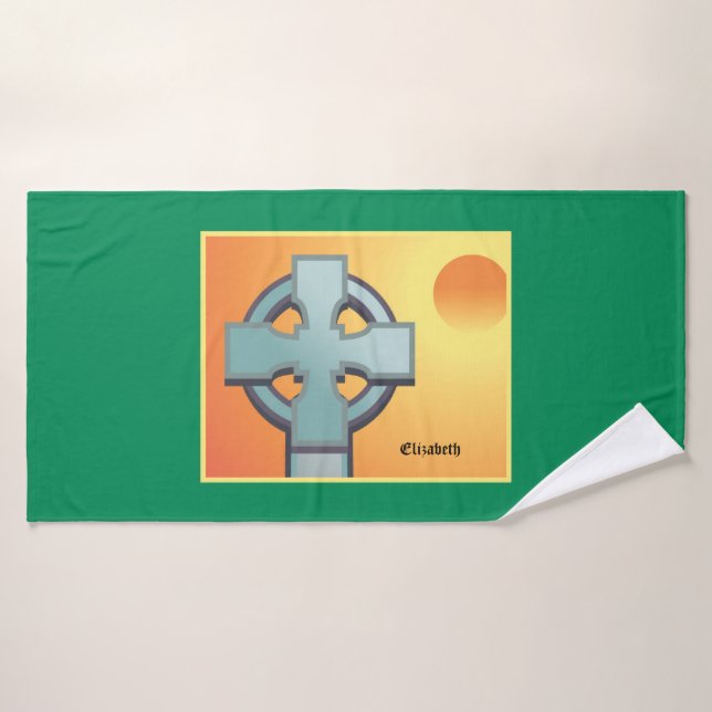 Irish Blessings Cross Personalised Bath Towel (Bath Towel)