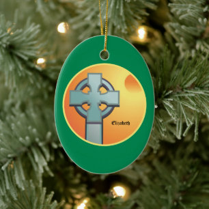 Irish Blessings Cross Personalised Ceramic Ornament