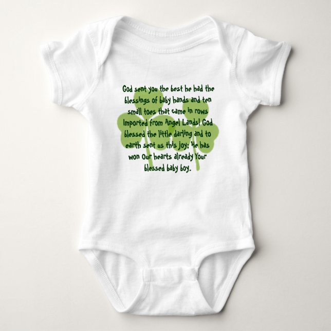 Irish Blessings God sent you His Best  Baby Bodysuit (Front)