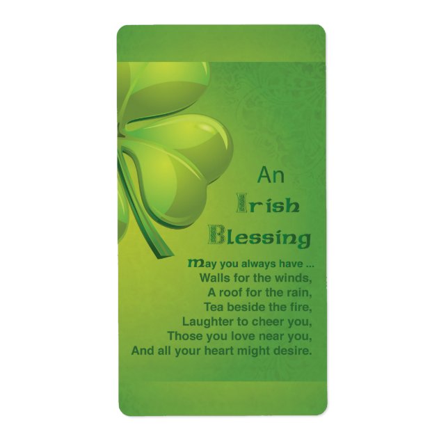 Irish Blessings Green Shamrock, Celtic (Front)