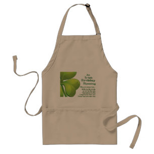Irish Blessings Green Shamrock, Celtic Standard Apron