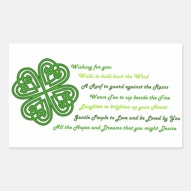 Irish Blessings Rectangular Sticker (Front)