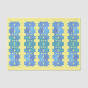 Irish Blue Textured Shamrocks on Yellow Tissue Paper