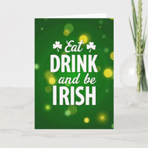 Irish Bokeh Lights Celebration Card