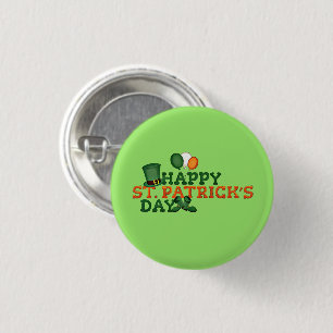 Irish Boots, Hat, and Balloons, St. Patricks Day 3 Cm Round Badge