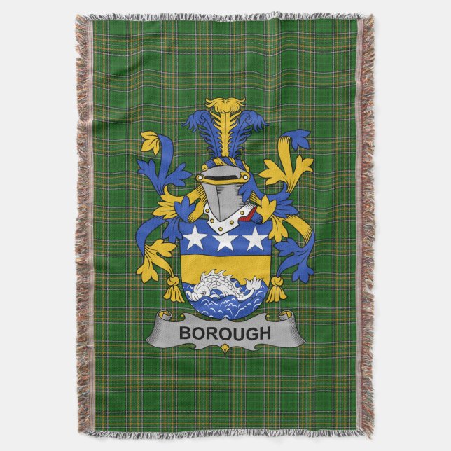  Irish Borough Coat of Arms Family Crest Ireland Throw Blanket (Front Vertical)
