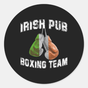 Irish Boxing Funny Ireland Flag - Irish Pub  Classic Round Sticker
