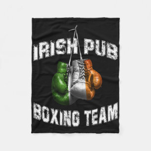 Irish Boxing Funny Ireland Flag - Irish Pub Fleece Blanket
