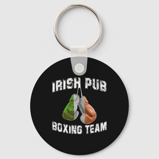 Irish Boxing Funny Ireland Flag - Irish Pub  Key Ring (Front)