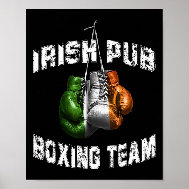 Irish Boxing Funny Ireland Flag - Irish Pub  Poster (Front)