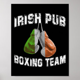 Irish Boxing Funny Ireland Flag - Irish Pub  Poster