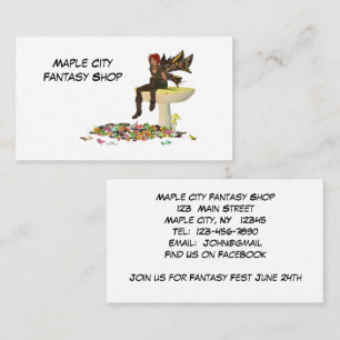 Irish Boy Fairy On Mushroom Business Card