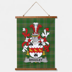 Irish Bradley Coat of Arms Family Crest Hanging Tapestry