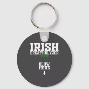 Irish Breathalyzer Blow Here Funny St Patricks Day Key Ring