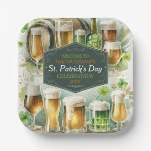 Irish Brews & Cheers St. Patrick’s Day Party Paper Plate