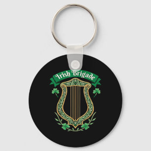 Irish Brigade Celtic Harp Heritage Key Ring