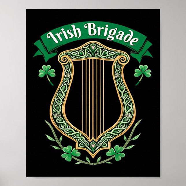 Irish Brigade Celtic Harp Heritage  Poster (Front)