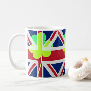 Irish British Flag Shamrock Clover St. Patrick UK Coffee Mug
