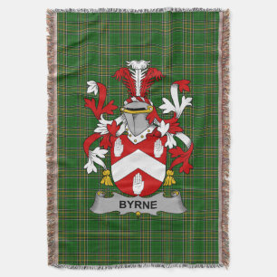  Irish Byrne or O_Byrne Coat of Arms Family Crest  Throw Blanket