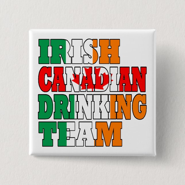Irish Canadian Drinking Team 15 Cm Square Badge (Front)