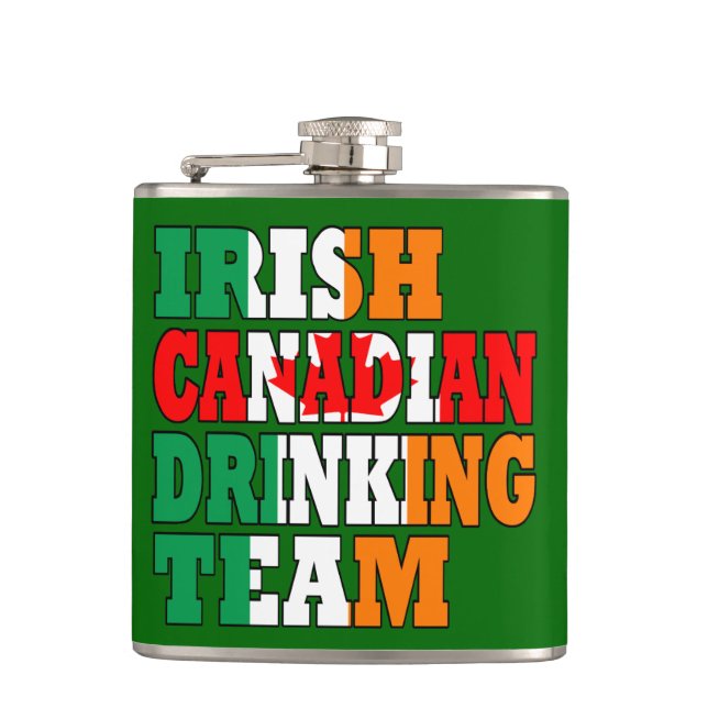 Irish Canadian drinking team Hip Flask (Front)