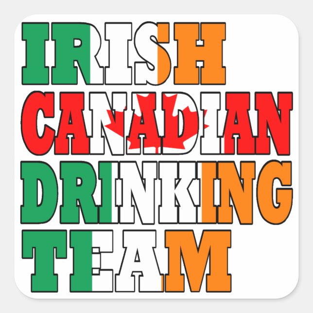 Irish canadian  drinking team square sticker (Front)