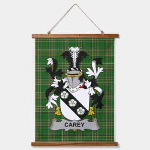 Irish Carey or Cary Coat of Arms Family Crest Hanging Tapestry