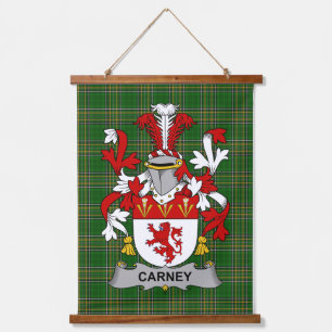 Irish Carney Coat of Arms Family Crest Hanging Tapestry