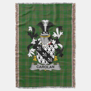  Irish Carolan Coat of Arms Family Crest Ireland Throw Blanket