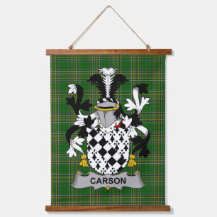Irish Carson Coat of Arms Family Crest Hanging Tapestry
