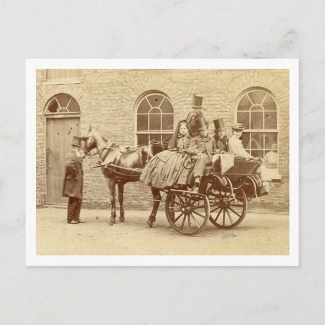 Irish Cart and Horse 1800's Postcard (Front)