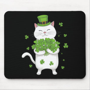 Irish Cat Shamrock St Patricks Day Cute Saint Patt Mouse Pad