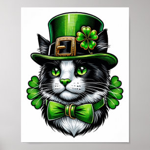 Irish Cat St Patricks Day Catricks Day Kitty Kitte Poster