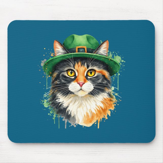 Irish cat st patricks day catricks day kitty mouse pad (Front)