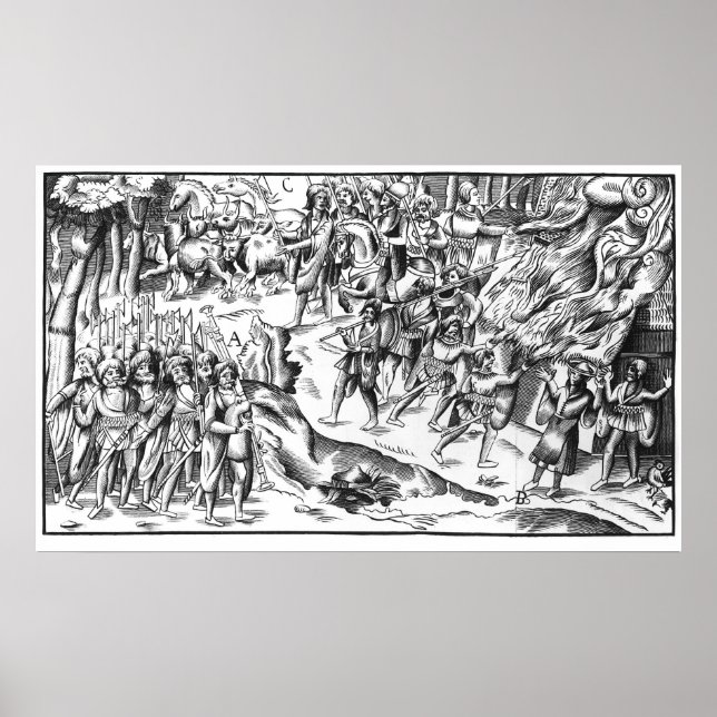 Irish Cattle Raid on an English Plantation Poster (Front)