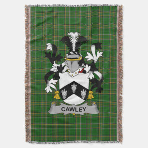  Irish Cawley or Cauley Coat of Arms Family Crest  Throw Blanket