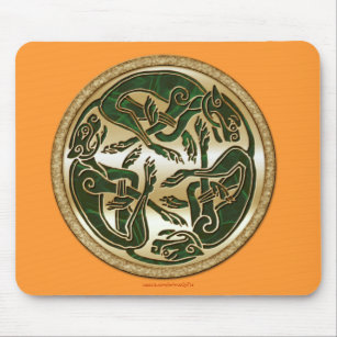 Irish Celtic 3-Dog Symbol Mousepad