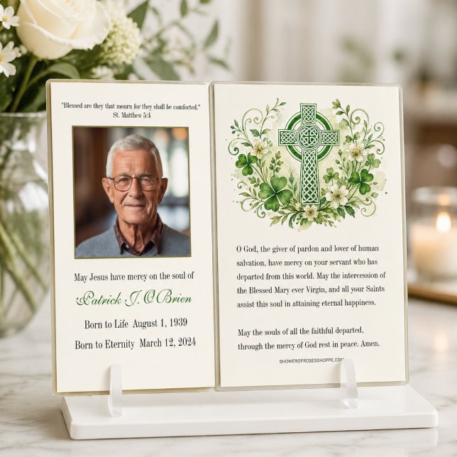 Irish Celtic Cross Floral Funeral Memorial Prayer (Creator Uploaded)