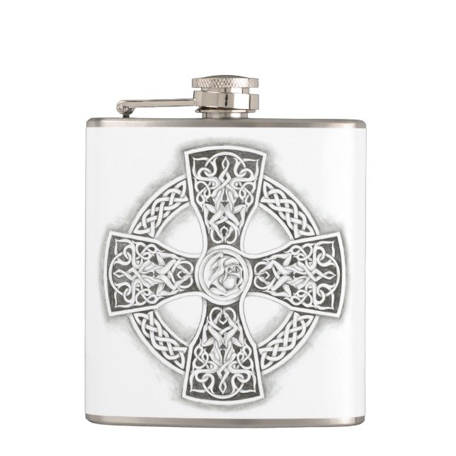Irish Celtic Cross Hip Flask (Front)