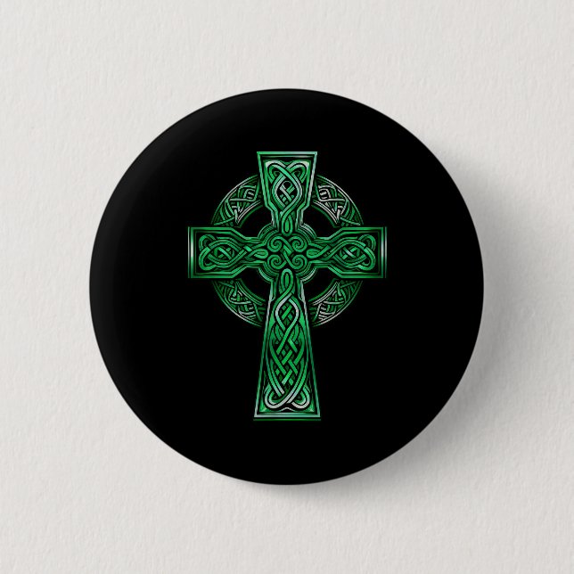 Irish Celtic Cross Knot Christian Holy Trinity Sco 6 Cm Round Badge (Front)