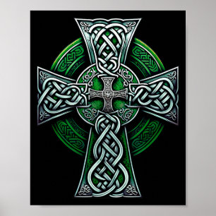 Irish Celtic Cross Knot Christian Holy Trinity Sco Poster