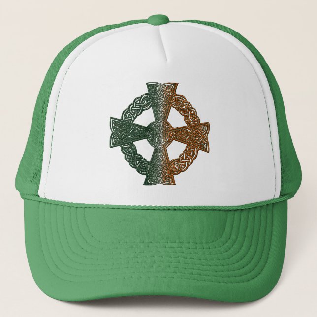 Irish Celtic Flag, Patriotic Northern Ireland Trucker Hat (Front)