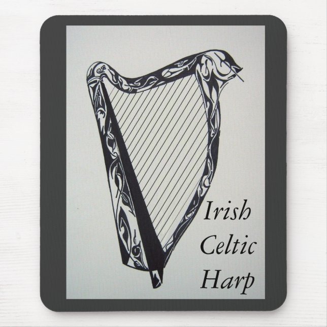 Irish Celtic Harp Mouse Pad (Front)