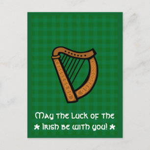 Irish Celtic Harp Saint Patrick's Day Postcard